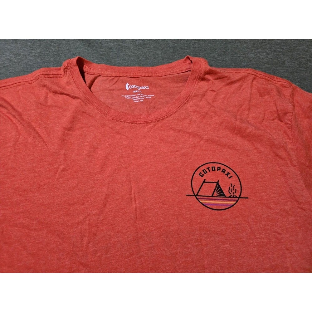 Mens Xl Cotopaxi Orange Tent T Shirt Casual Short Sleeve